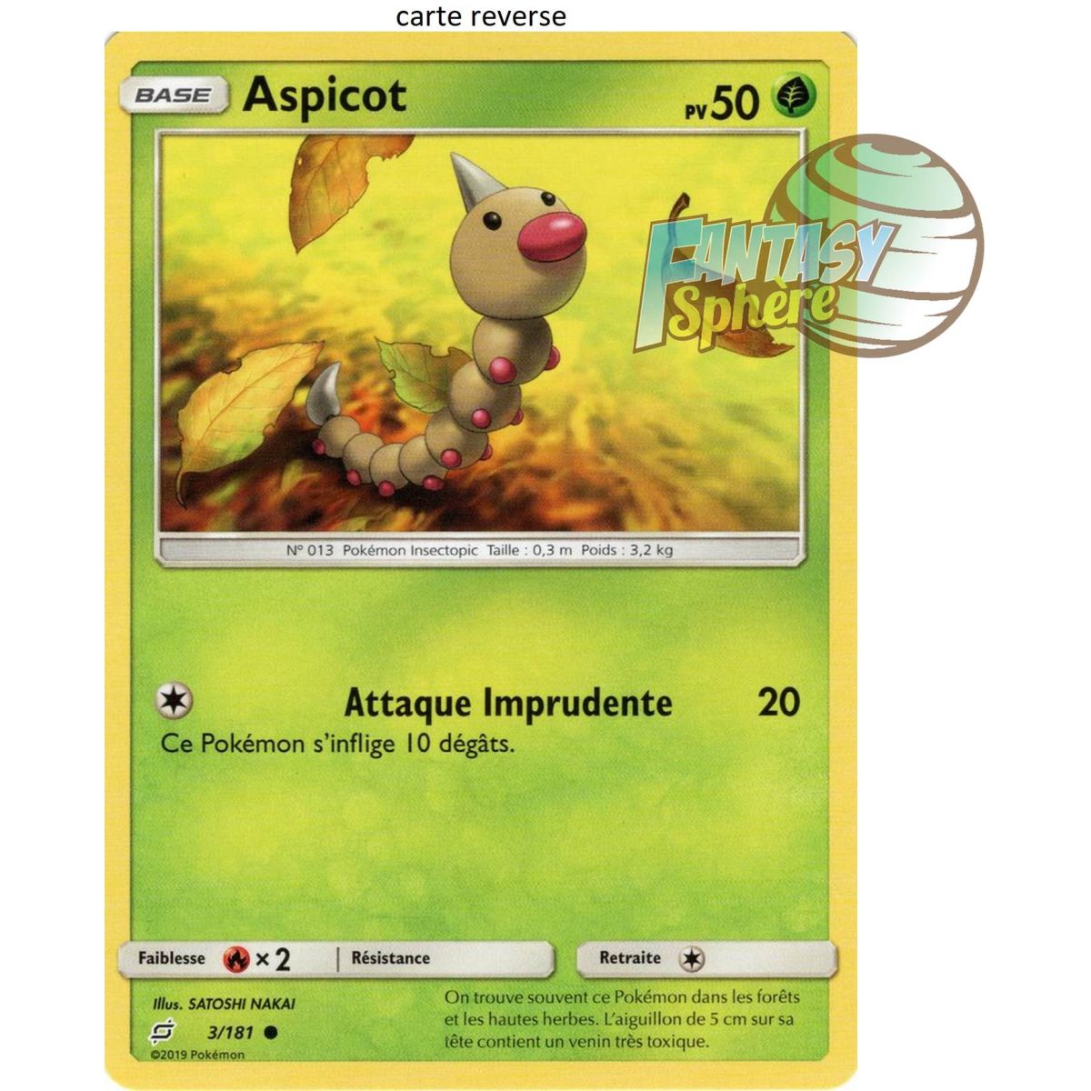 Aspicot - Reverse 3/181 - Sun and Moon 9 Shock Duo