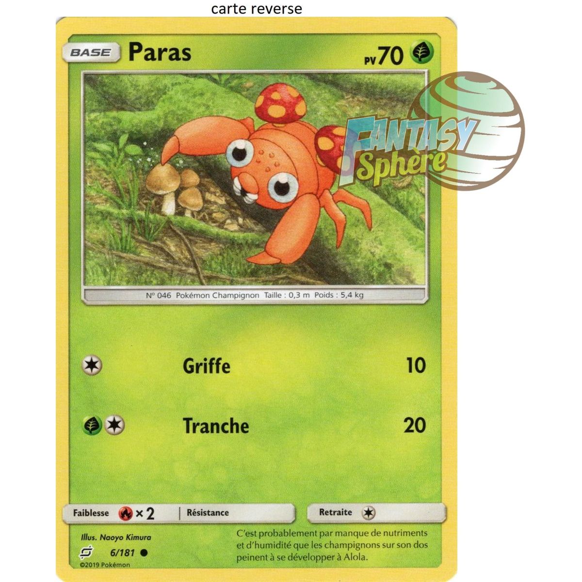 Paras - Reverse 6/181 - Sun and Moon 9 Shock Duo