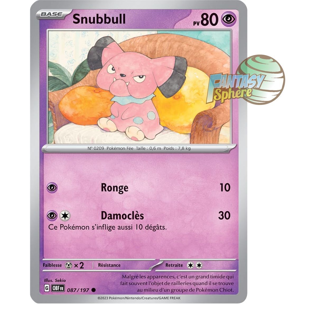 Snubbull - Reverse 87/197 - Scarlet and Violet Obsidian Flames