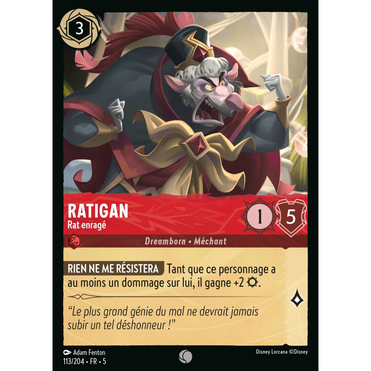 Ratigan - Rabid Rat - 113/204 - SSK - Glittering Sky - Common - French