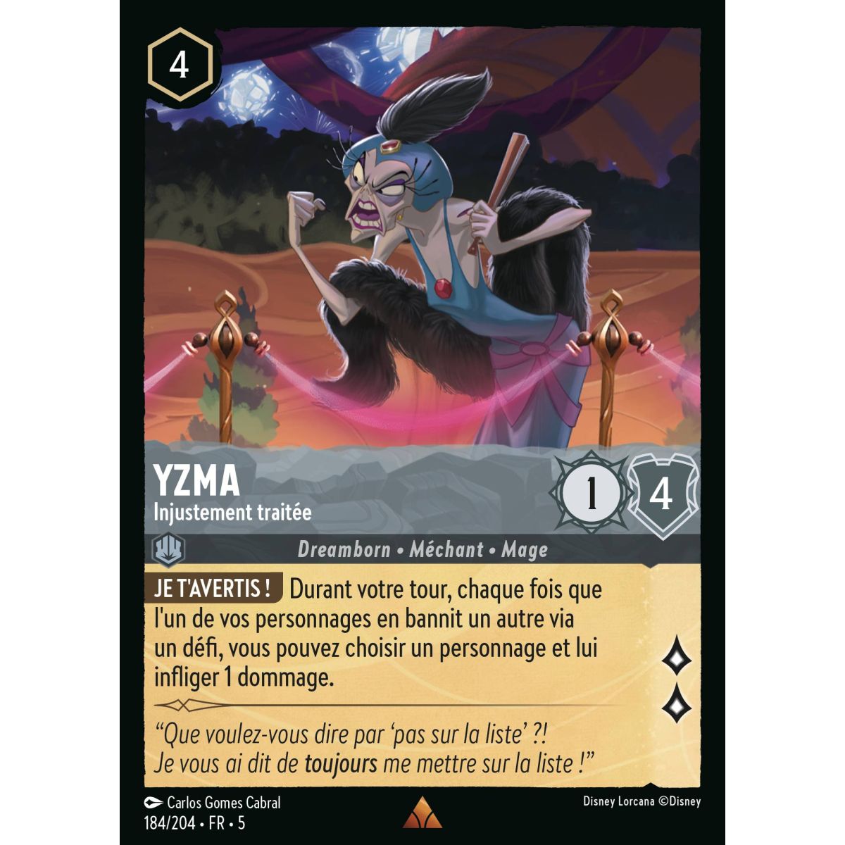 Yzma - Unfairly Treated - 184/204 - SSK - Shimmering Sky - Rare - French