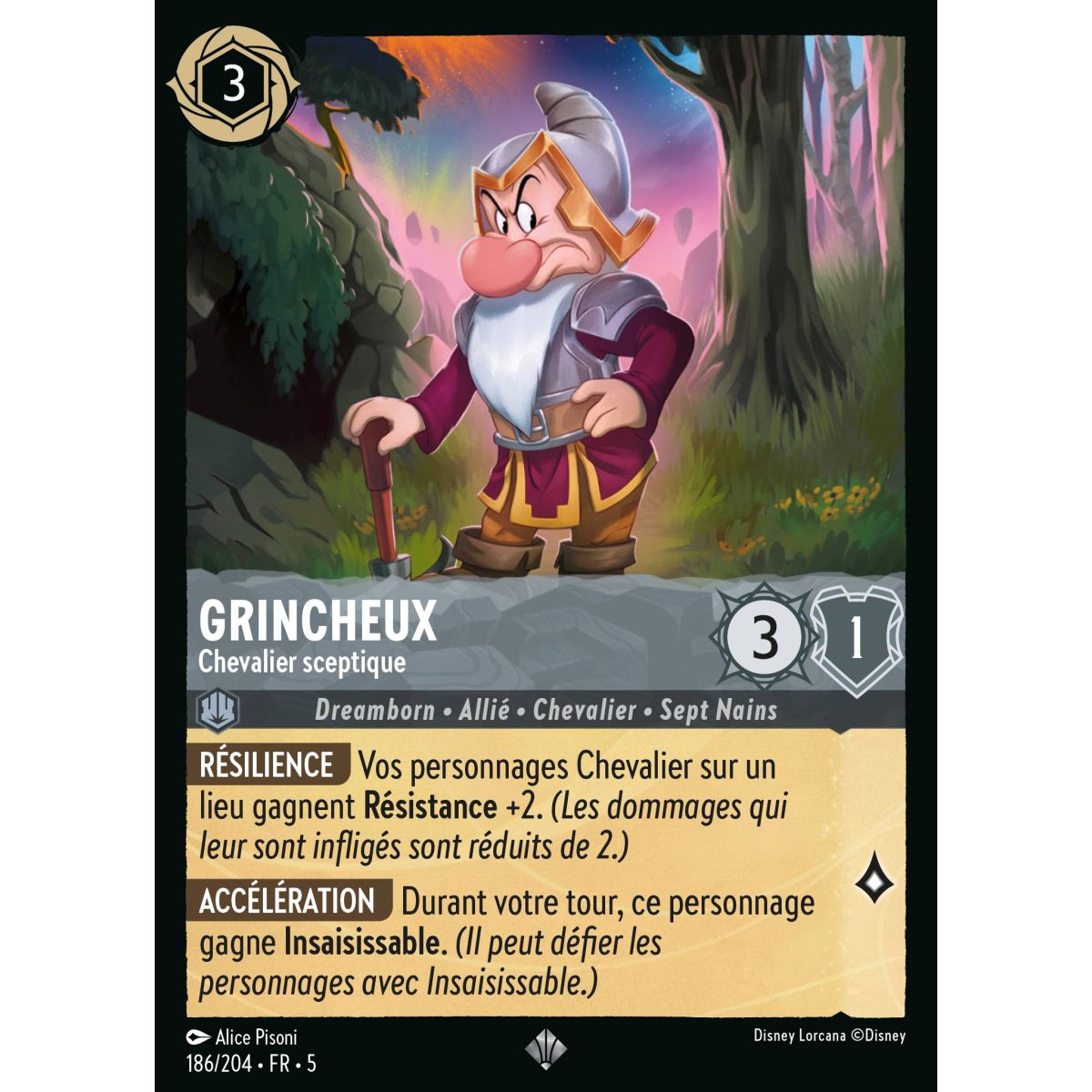 Grumpy - Skeptical Knight - 186/204 - SSK - Shimmering Sky - Super Rare - French