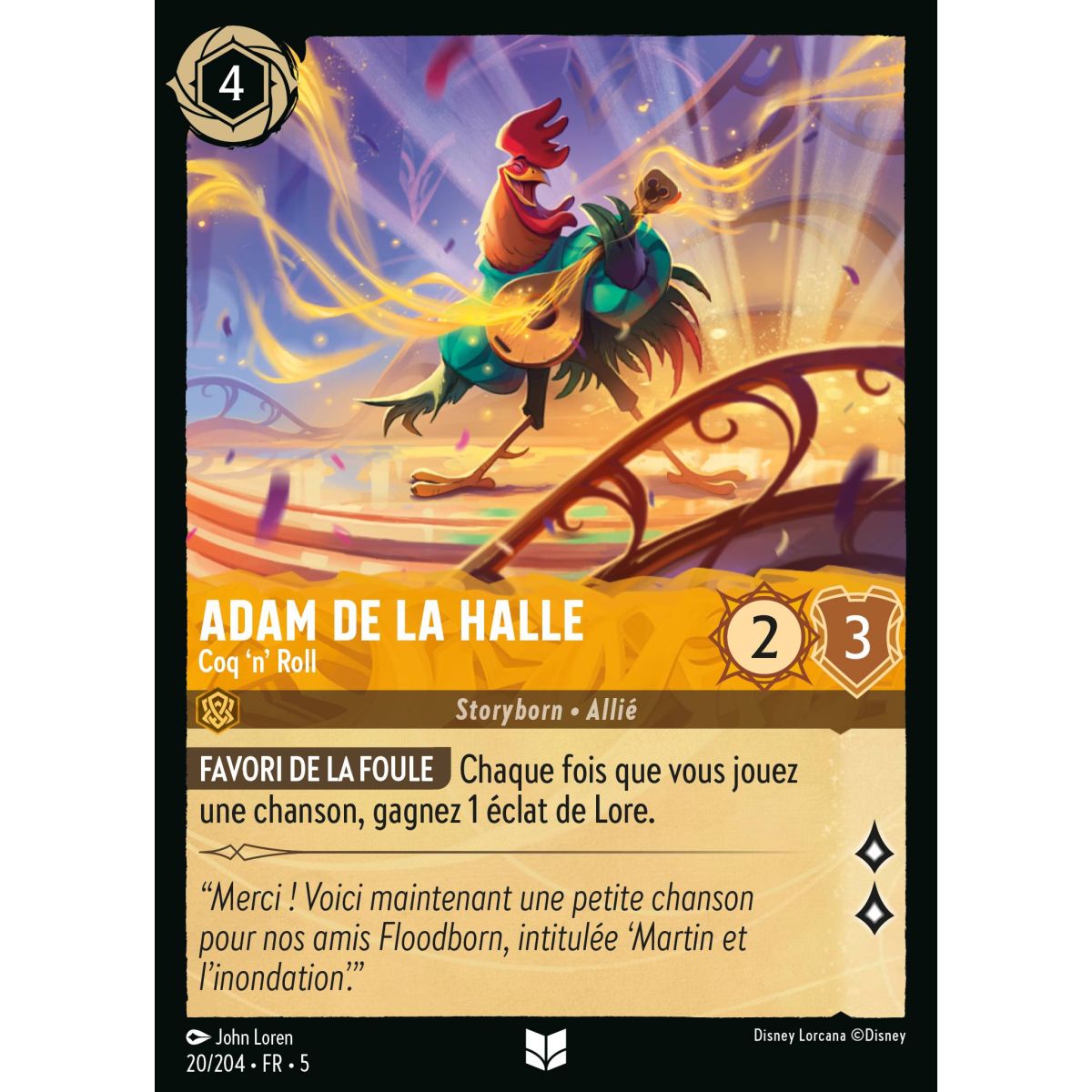 Adam de la Halle - Coq 'n' Roll - 20/204 - SSK - Sparkling Sky - Uncommon - French