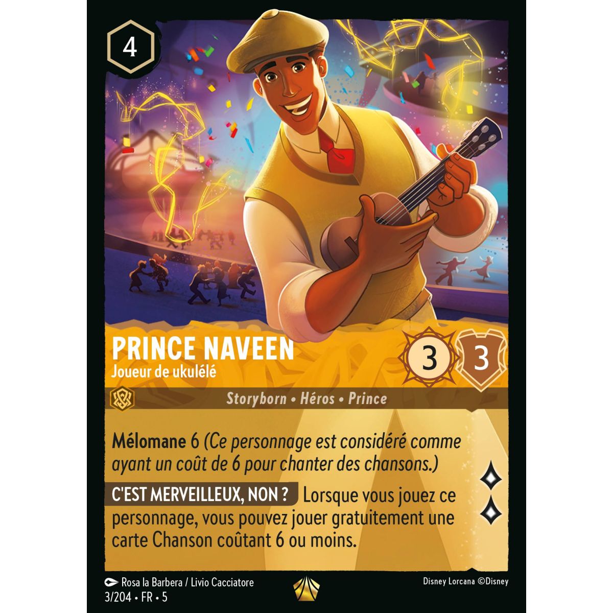 Prince Naveen - Ukulele Player - 3/204 - SSK - Sparkling Sky - Legendary - French