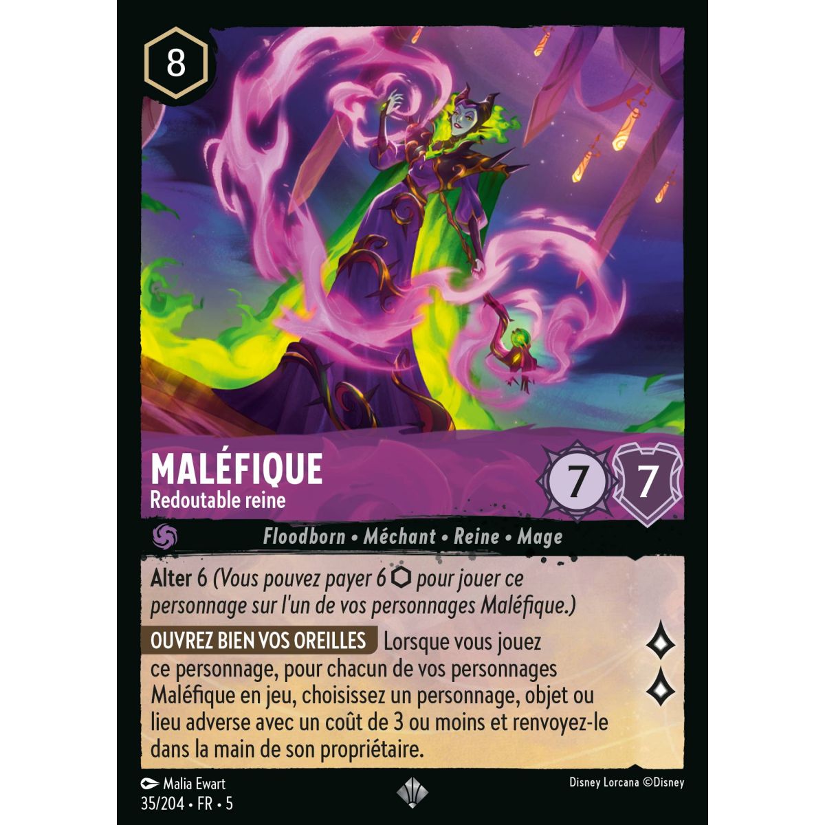 Maleficent - Fearsome Queen - 35/204 - SSK - Shimmering Sky - Super Rare - French