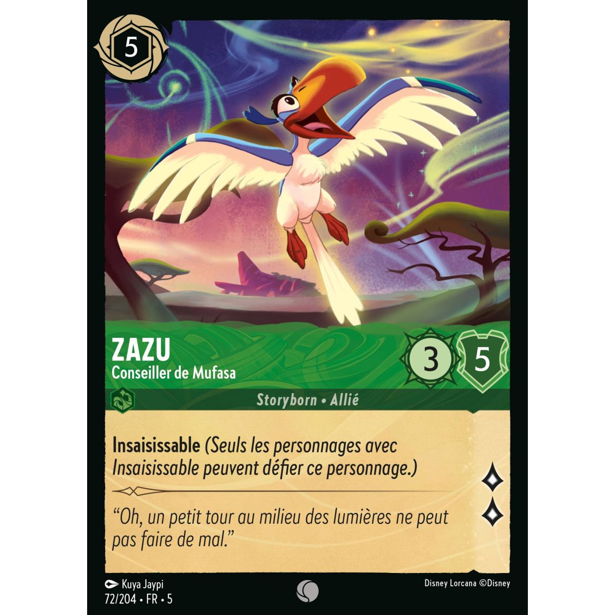 Zazu - Mufasa's Advisor - 72/204 - SSK - Shimmering Sky - Common - French