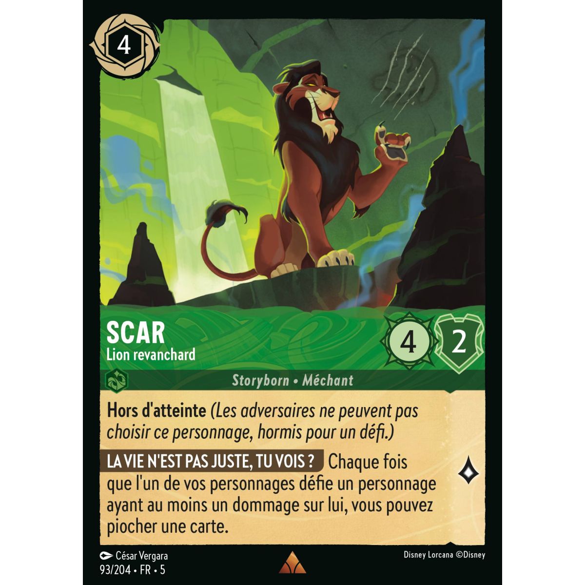 Scar - Revengeful Lion - 93/204 - SSK - Sparkling Sky - Rare - French