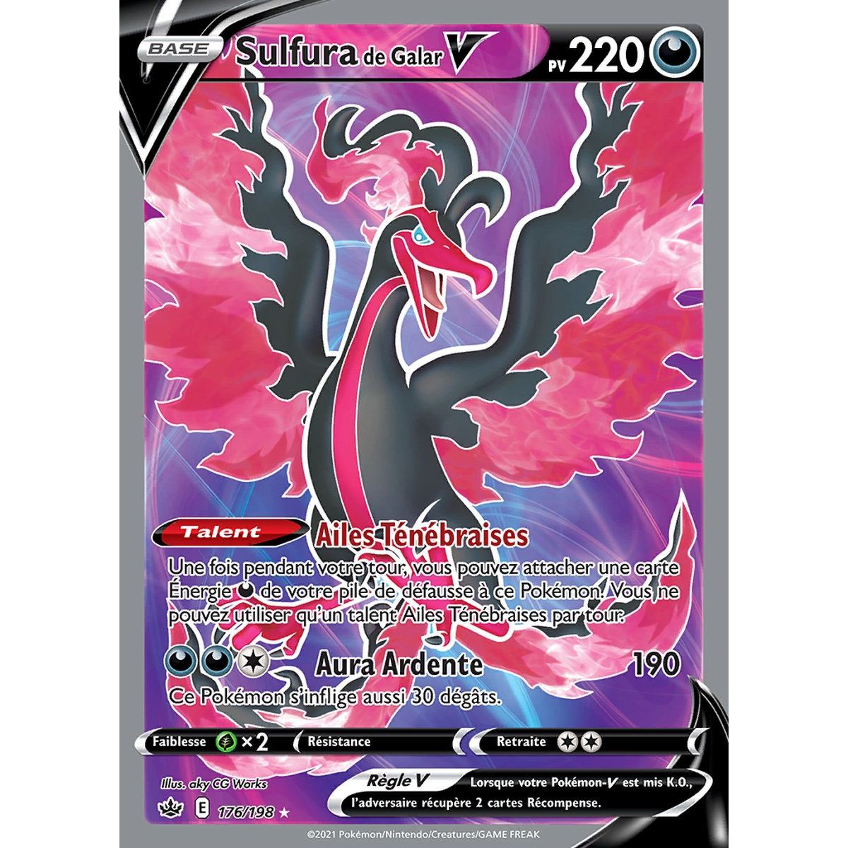 Galar Moltres V - Full Art Ultra Rare 176/198 - Sword and Shield 6 Reign of Ice