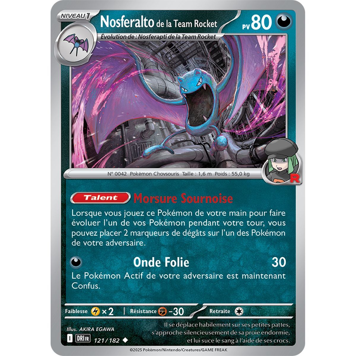 Item Team Rocket's Nosferalto - Reverse 121/182 - Scarlet and Purple 10 Destined Rivalries