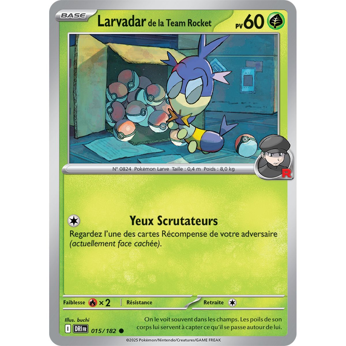 Team Rocket's Larvadar - Common 15/182 - Scarlet and Purple 10 Destined Rivalries