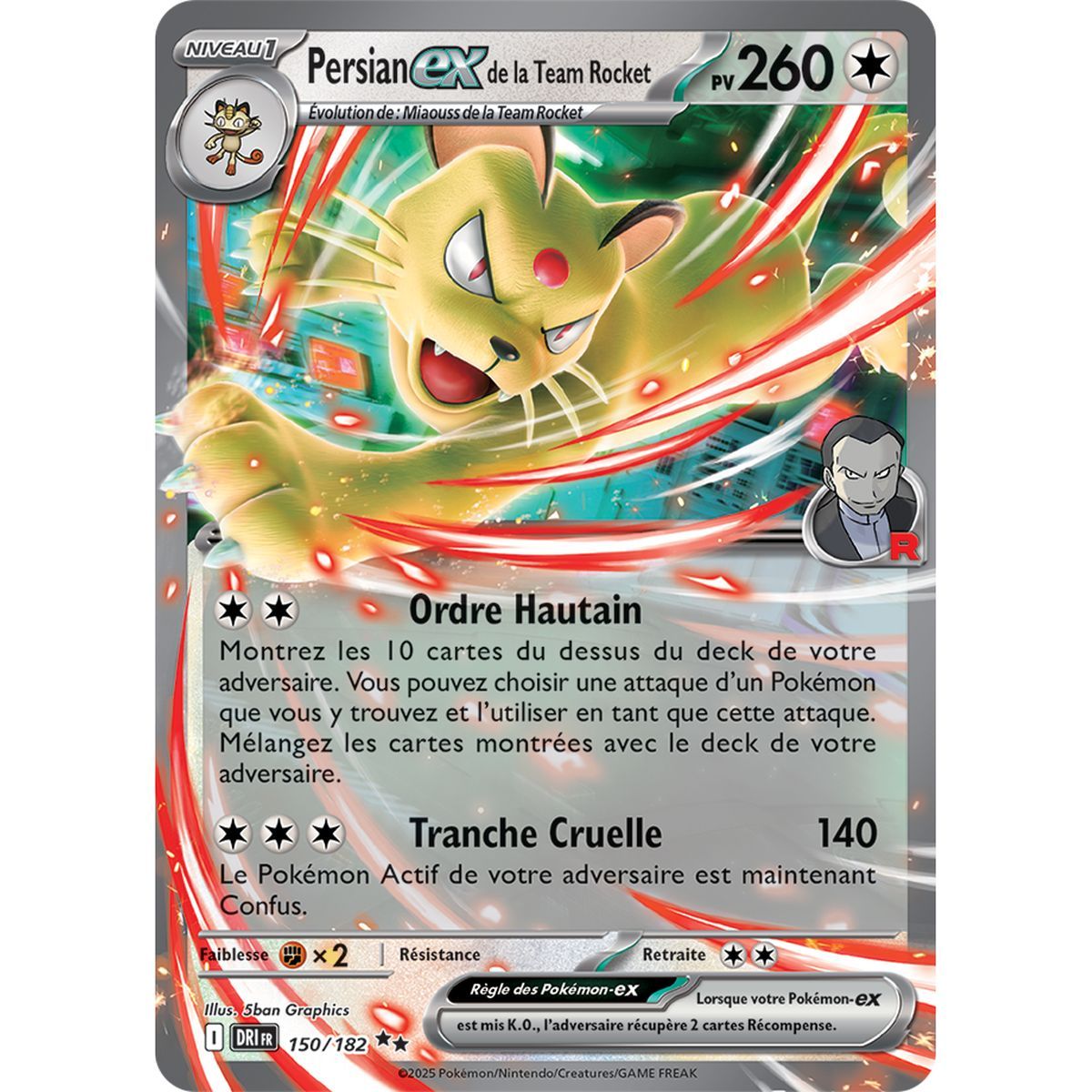 Item Team Rocket's Persian Ex - Double Rare 150/182 - Scarlet and Purple 10 Destined Rivalries