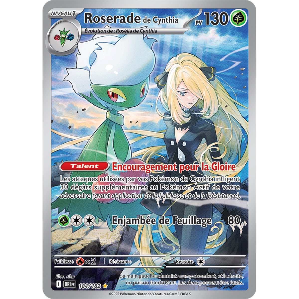 Item Cynthia's Roserade - Rare Illustration 184/182 - Scarlet and Violet 10 Destined Rivalries