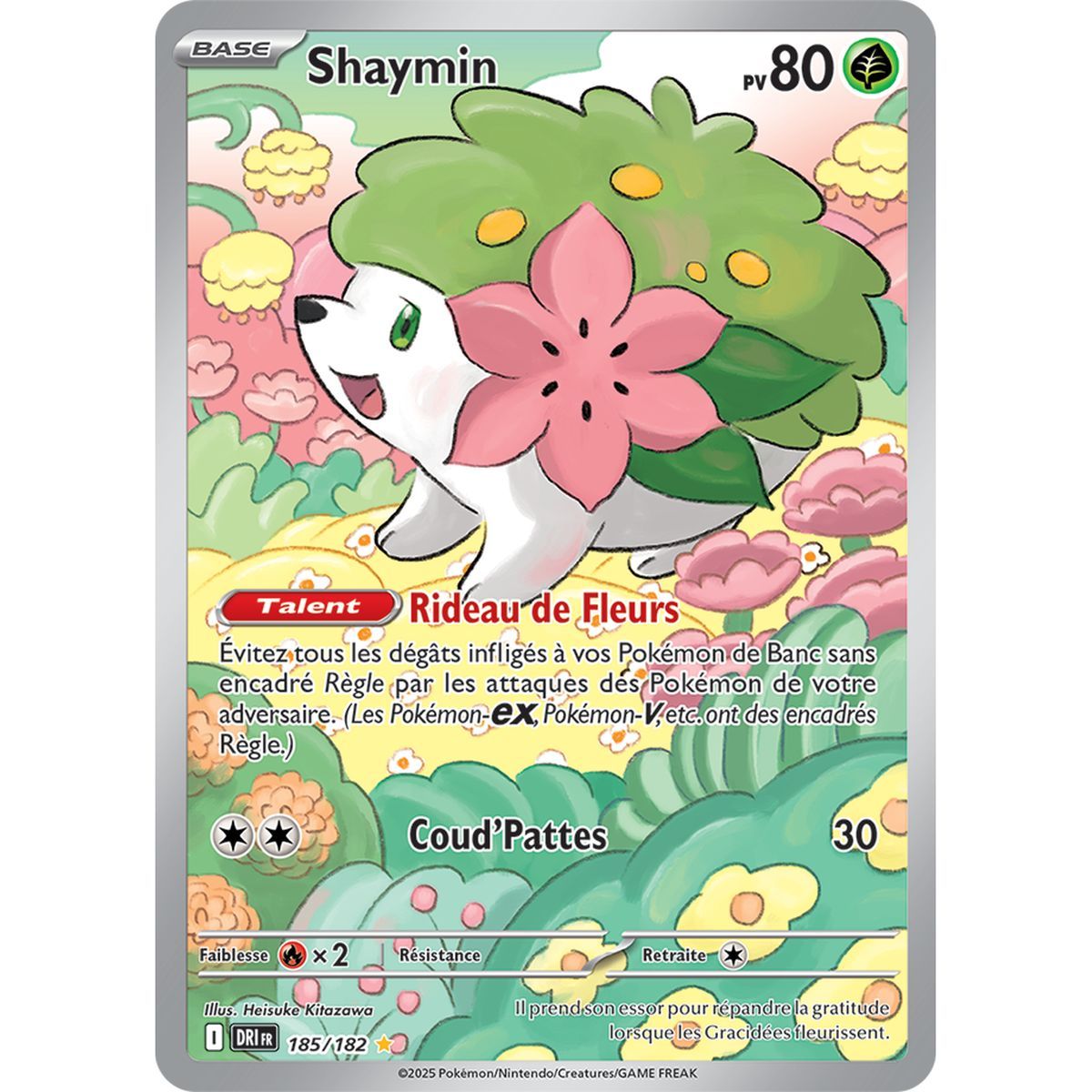 Shaymin - Rare Illustration 185/182 - Scarlet and Violet 10 Destined Rivalries