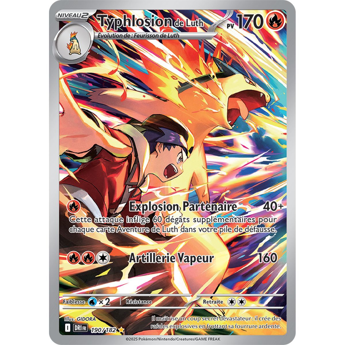 Lute Typhlosion - Rare Illustration 190/182 - Scarlet and Violet 10 Destined Rivalries