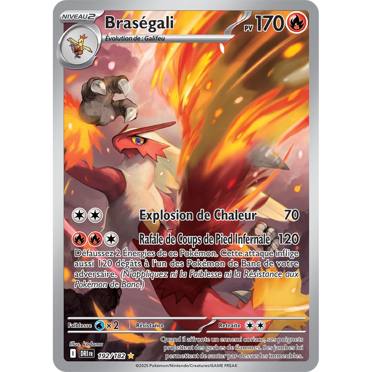 Blaziken - Rare Illustration 192/182 - Scarlet and Purple 10 Destined Rivalries