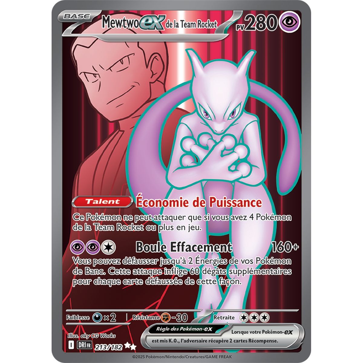 Team Rocket's Mewtwo EX - Ultra Rare 213/182 - Scarlet and Purple 10 Destiny Rivalries