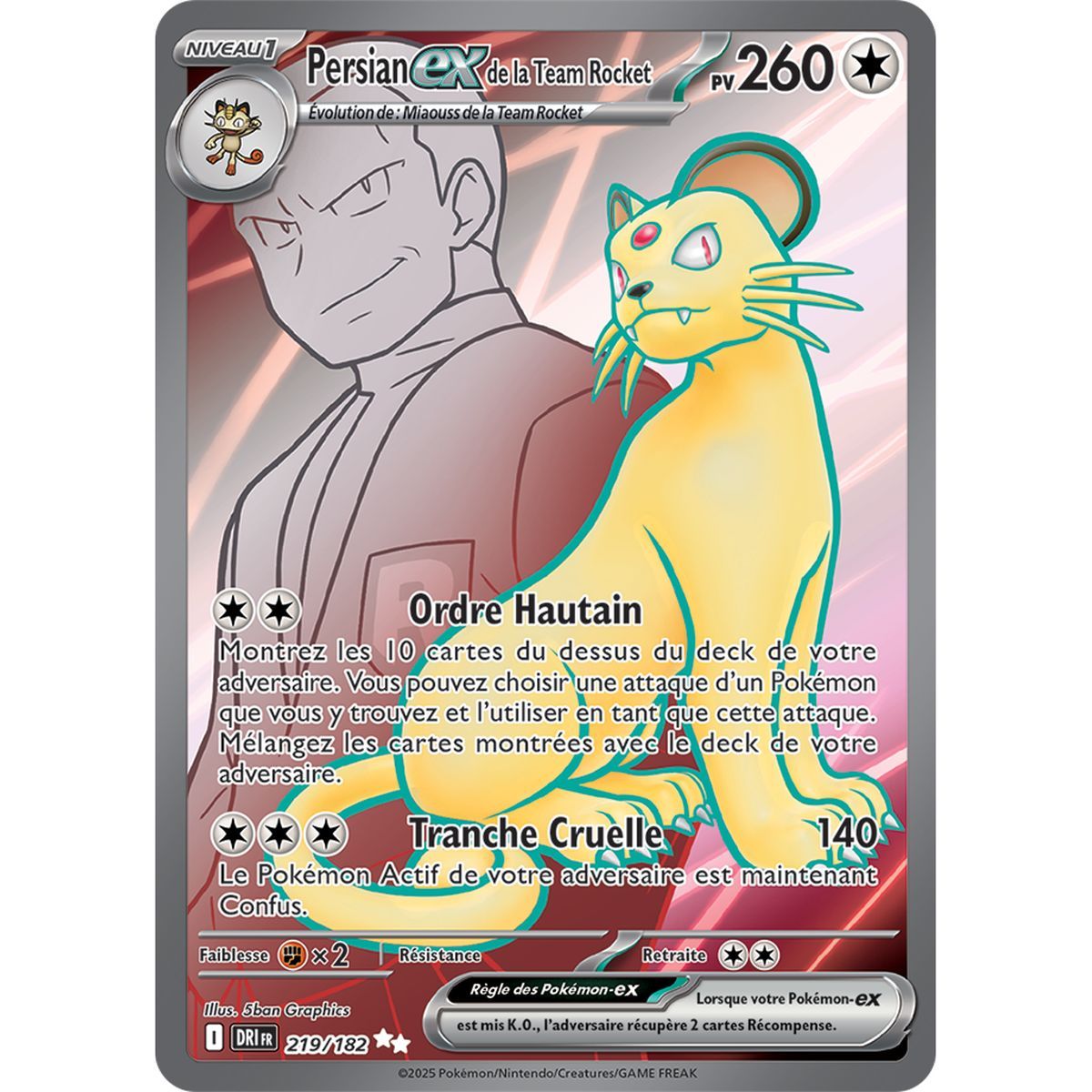 Item Team Rocket's Persian Ex - Ultra Rare 219/182 - Scarlet and Purple 10 Destined Rivalries