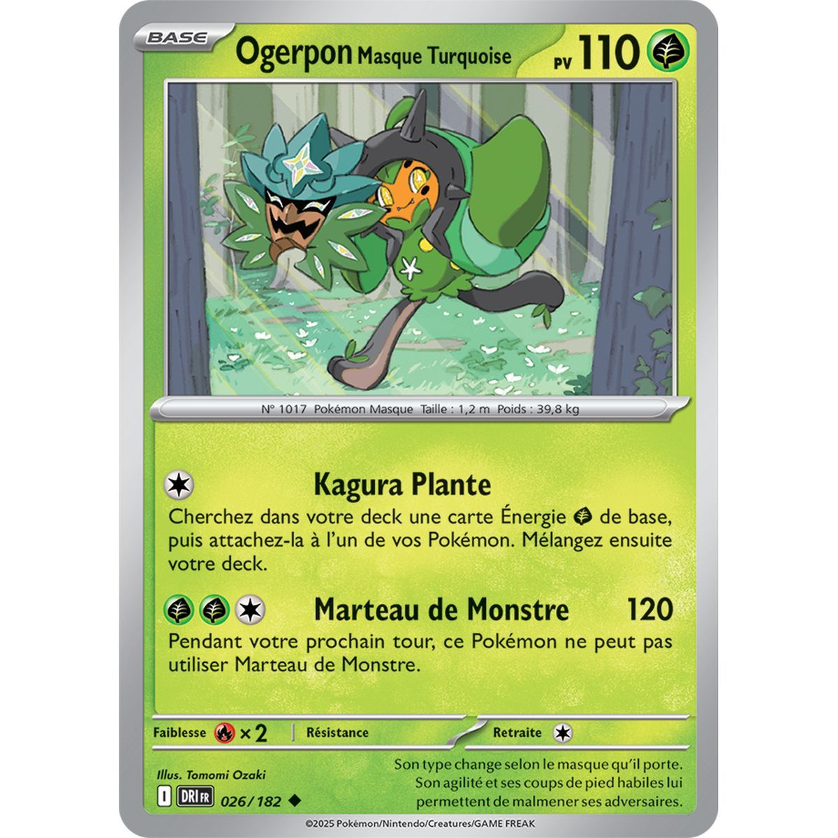 Ogerpon Turquoise Mask - Uncommon 26/182 - Scarlet and Purple 10 Destined Rivalries