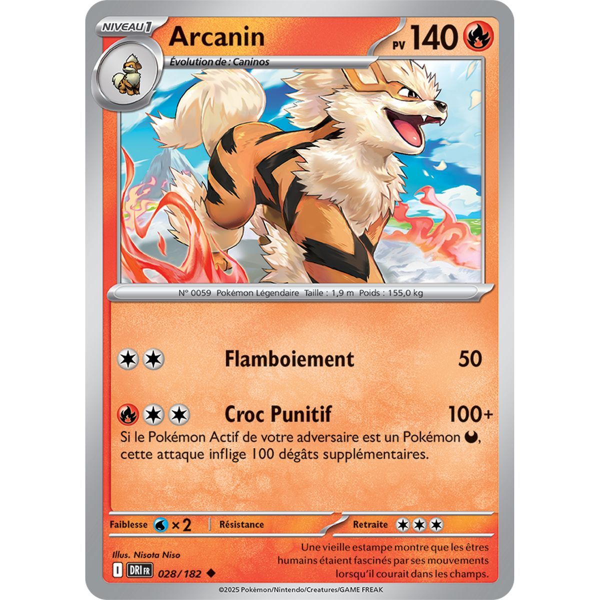 Arcanine - Uncommon 28/182 - Scarlet and Purple 10 Destined Rivalries