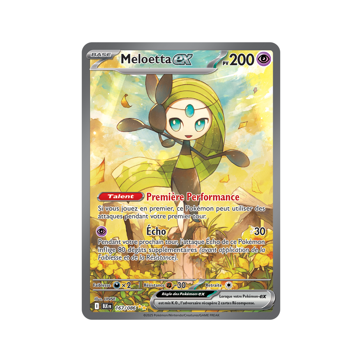 Meloetta-ex - Special Illustration Rare 167/86 - Scarlet and Violet 10.5 Black Lightning