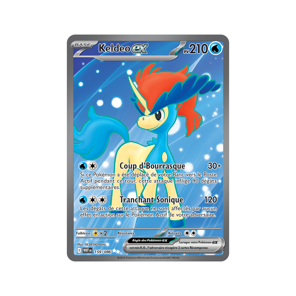 Keldeo-ex - Ultra Rare 159/86 - Scarlet and Purple 10.5 White Flame