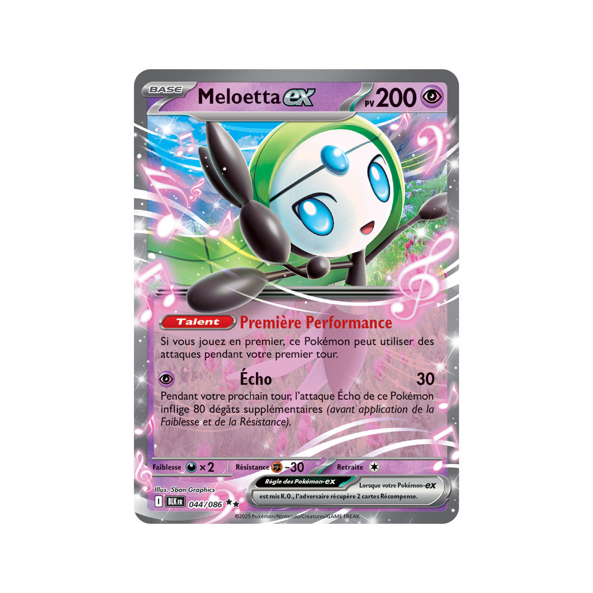Meloetta-ex - Double Rare 44/86 - Scarlet and Purple 10.5 Black Lightning