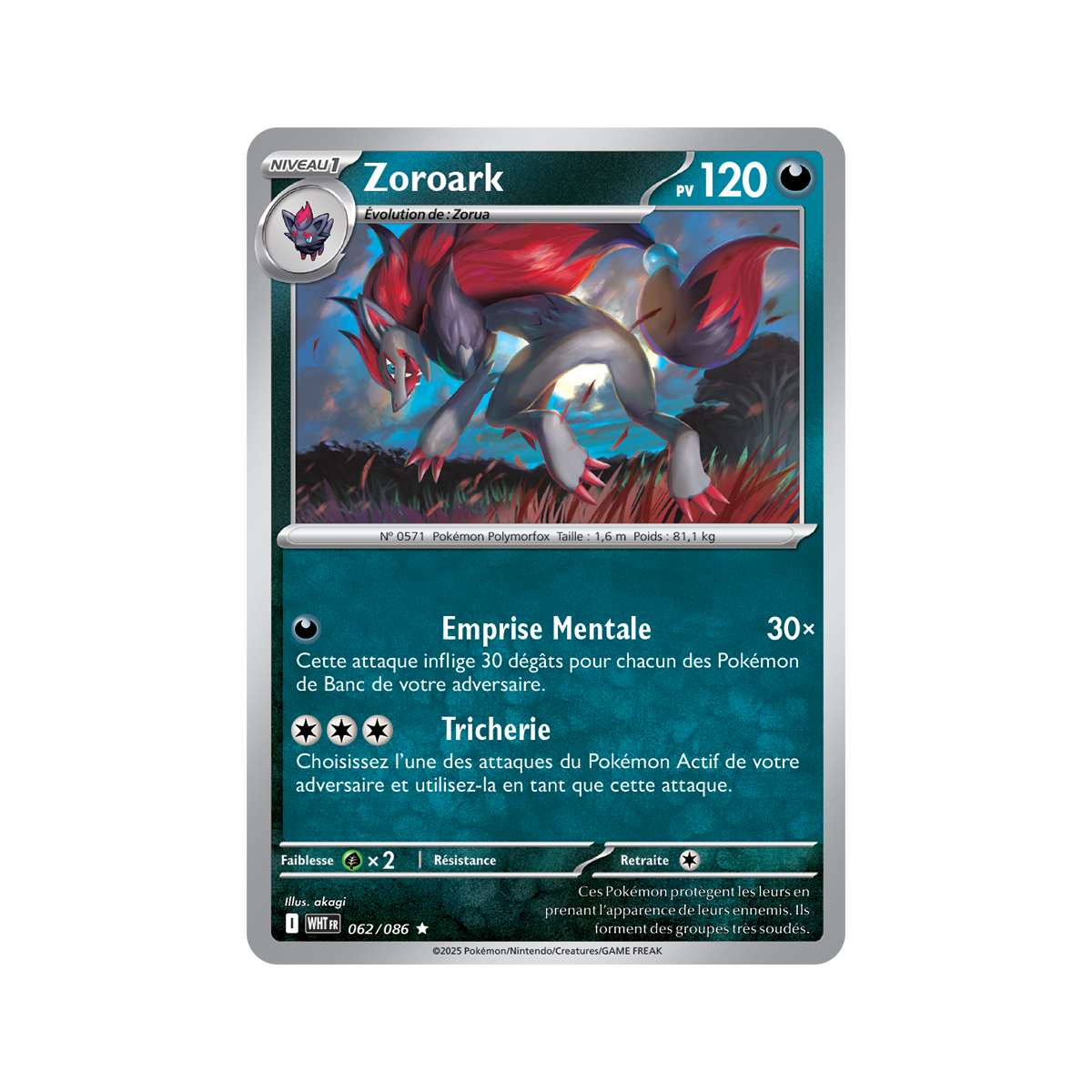 Item Zoroark - Reverse 62/86 - Scarlet and Purple 10.5 White Flame