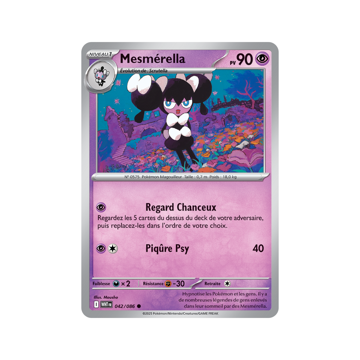 Mesmérella - Reverse 42/86 - Scarlet and Violet 10.5 White Flame