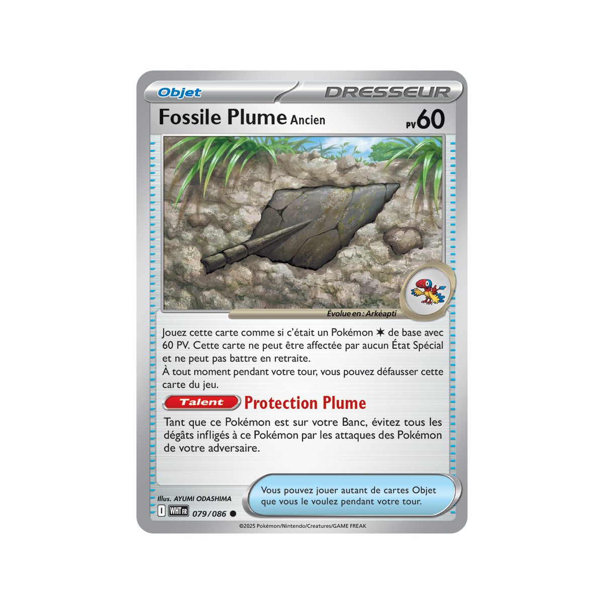 Ancient Feather Fossil - Reverse Pokéball 79/86 - Scarlet and Purple 10.5 White Flame