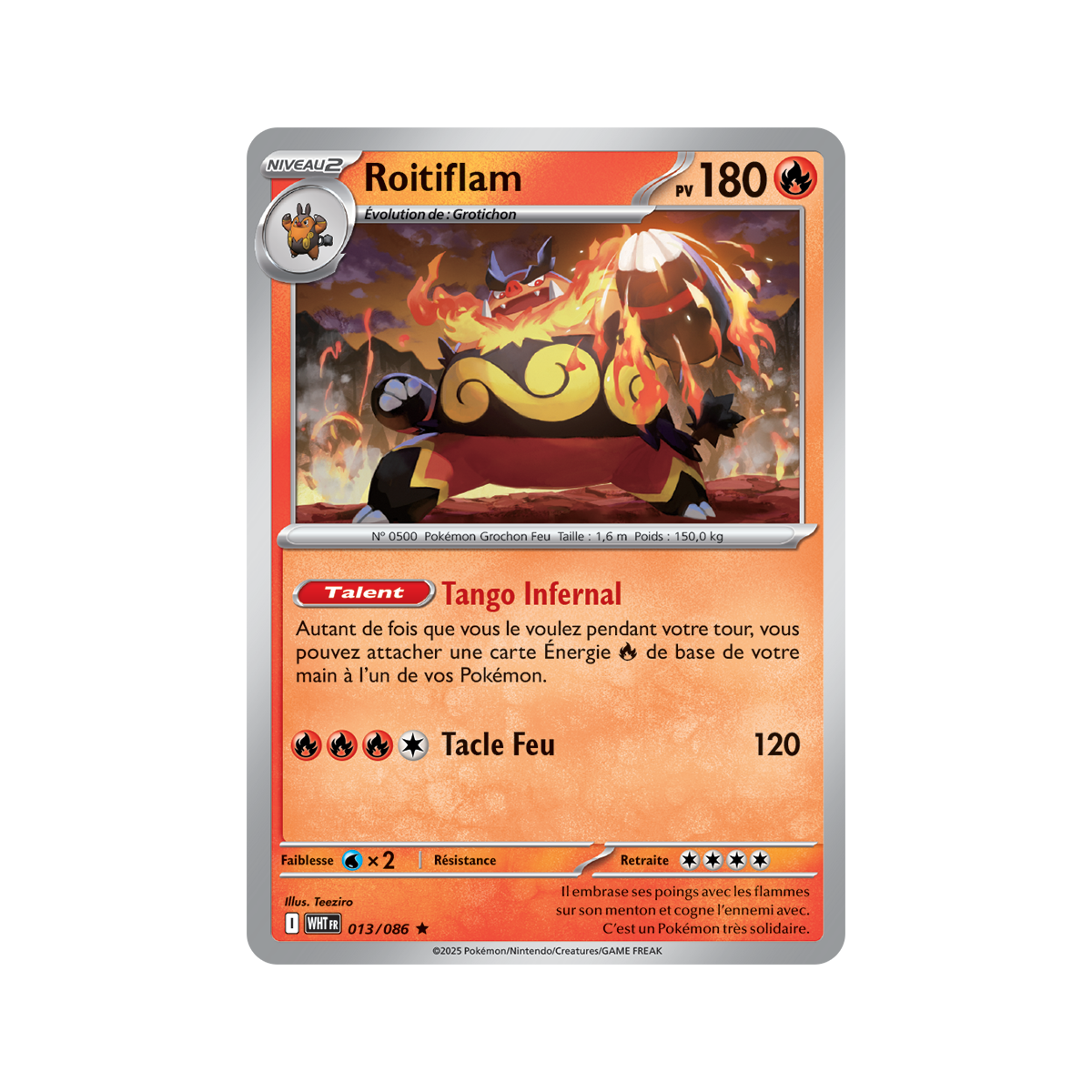 Roitiflam - Reverse Pokéball 13/86 - Scarlet and Purple 10.5 White Flame