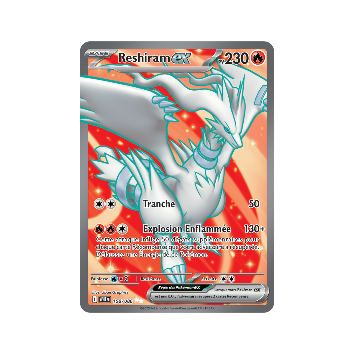 Item Reshiram-ex - Ultra Rare 158/86 - Scarlet and Violet 10.5 White Flame