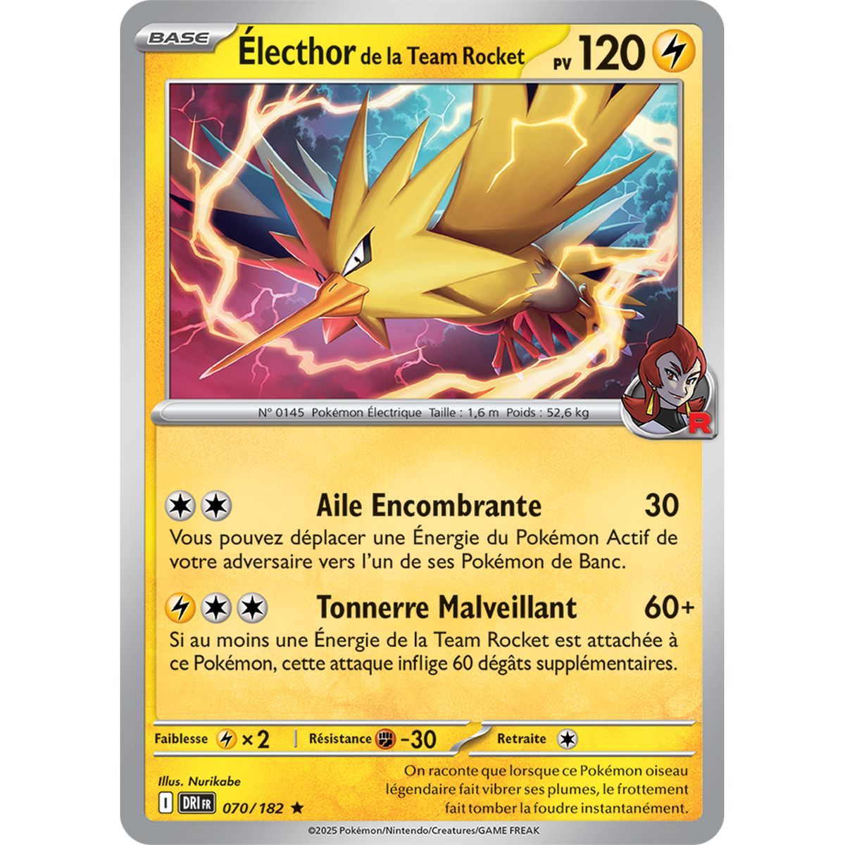 Item Team Rocket's Zapdos - Reverse 70/182 - Scarlet and Purple 10 Destined Rivalries