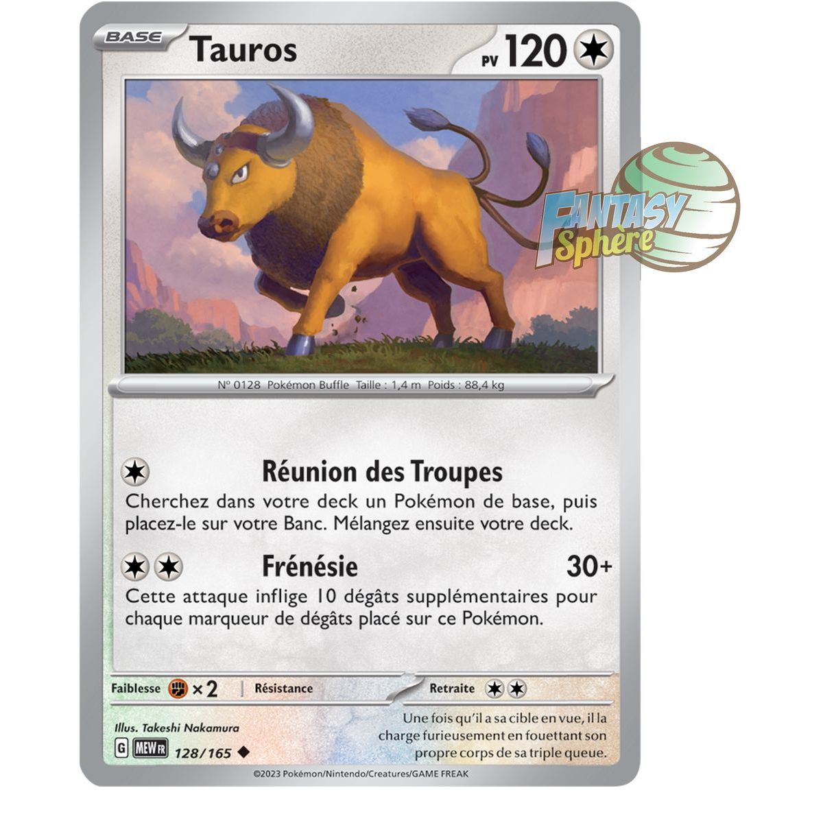 Item Tauros - Reverse 128/165 - Scarlet and Violet 151