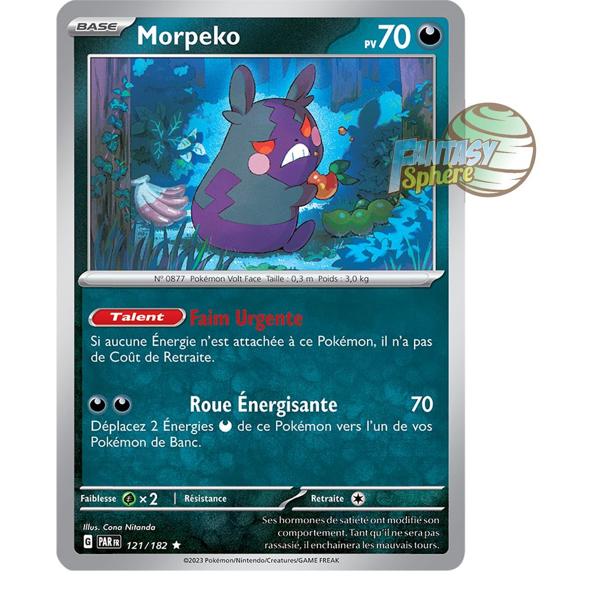 Morpeko - Holo Rare 121/182 - Scarlet and Violet Paradox Rift