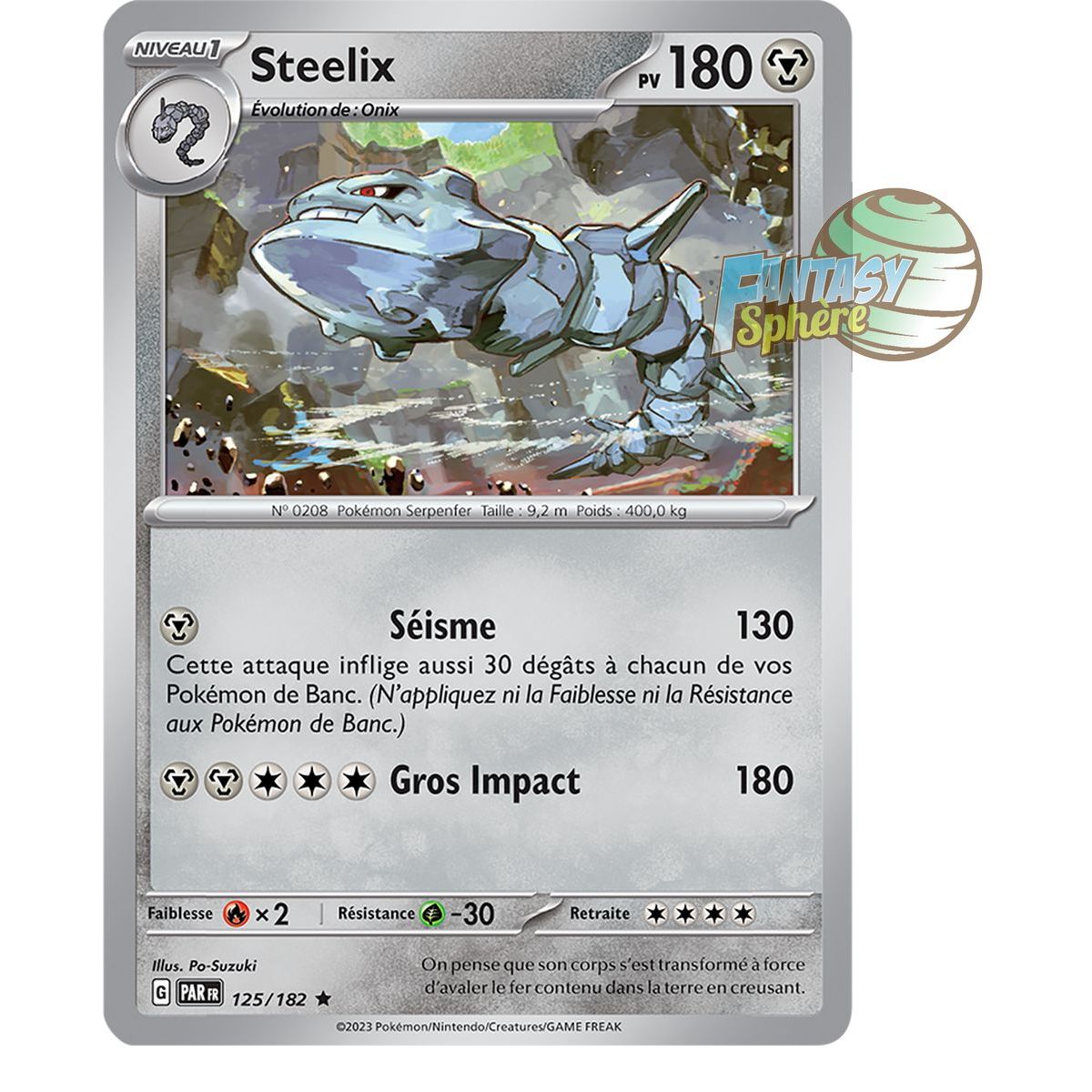 Steelix - Holo Rare 125/182 - Scarlet and Violet Paradox Rift