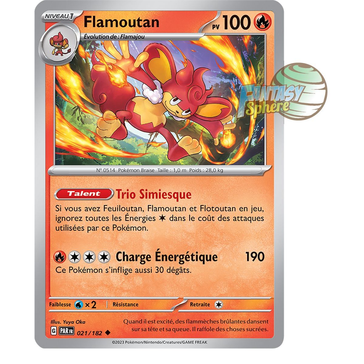 Flamoutan - Uncommon 21/182 - Scarlet and Violet Faille Paradox