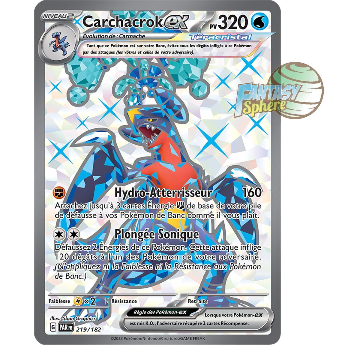 Garchomp EX - Ultra Rare 219/182 - Scarlet and Violet Paradox Rift