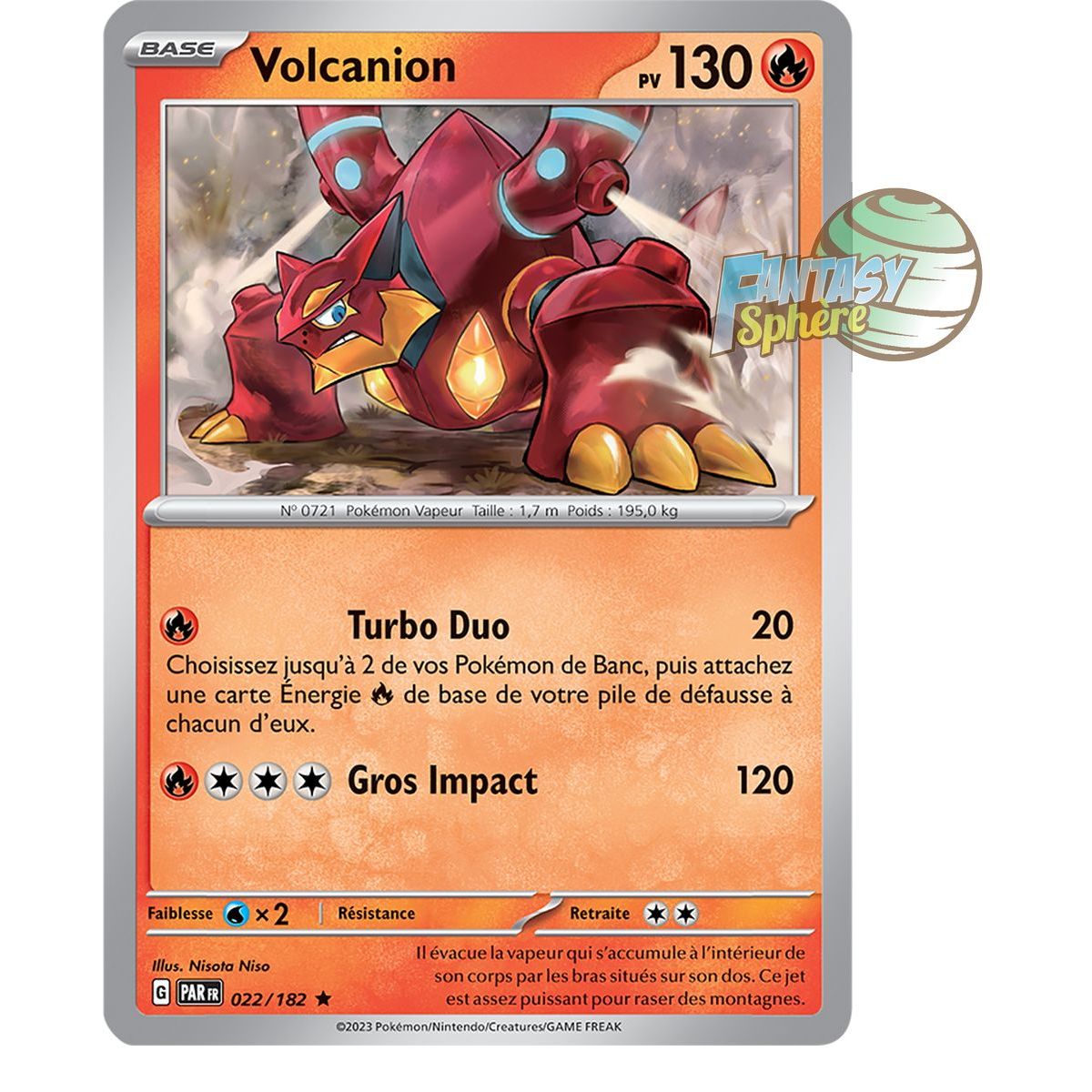 Volcanion - Holo Rare 22/182 - Scarlet and Violet Paradox Rift