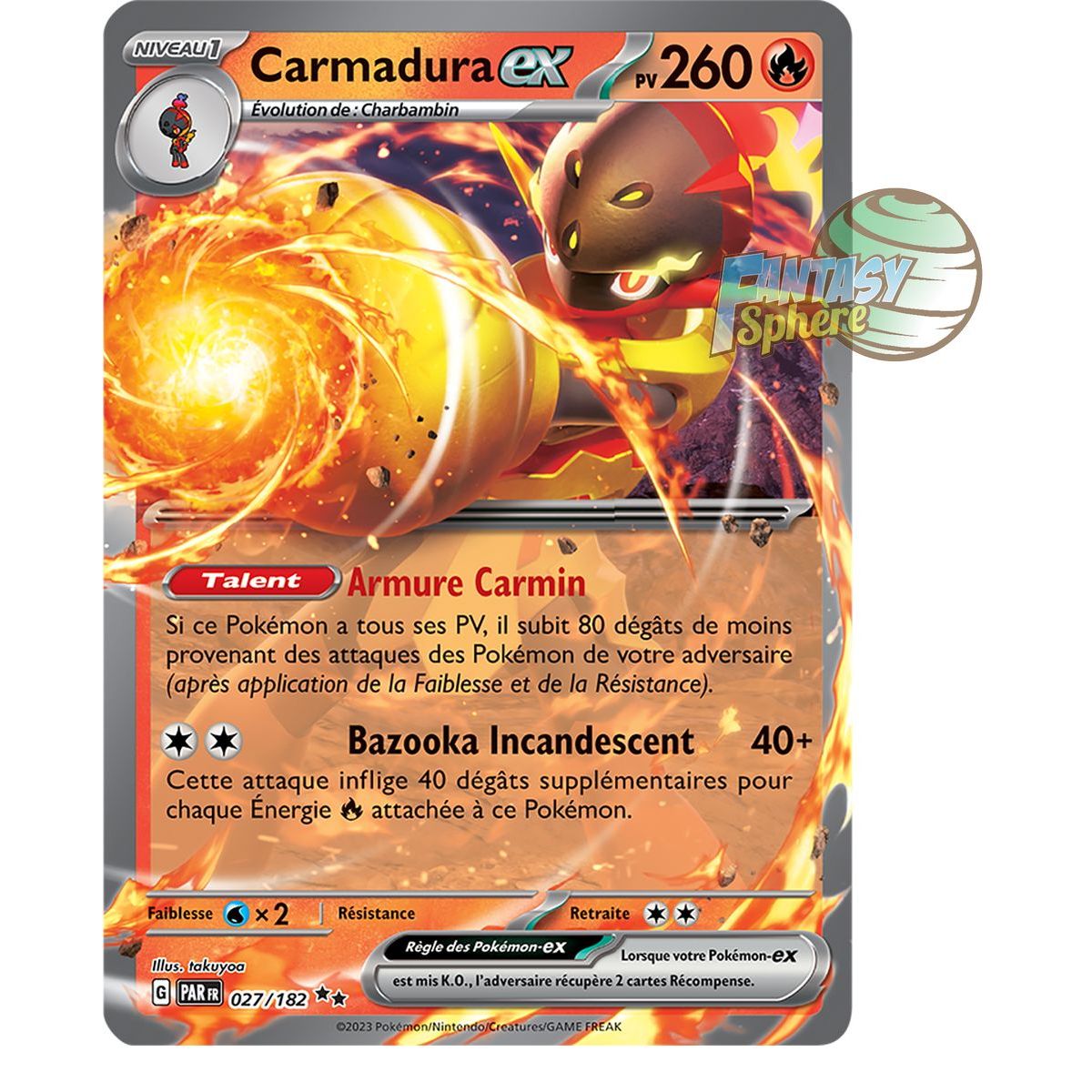 Carmadura EX - Double Rare 27/182 - Scarlet and Violet Paradox Rift