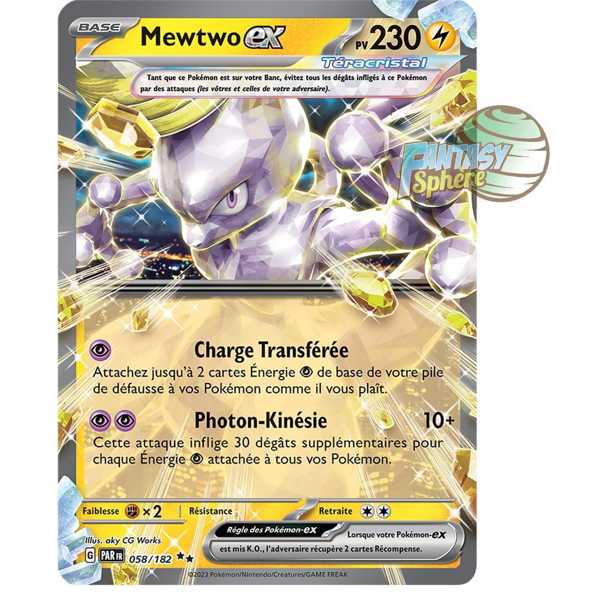 Mewtwo EX - Double Rare 58/182 - Scarlet and Violet Paradox Rift