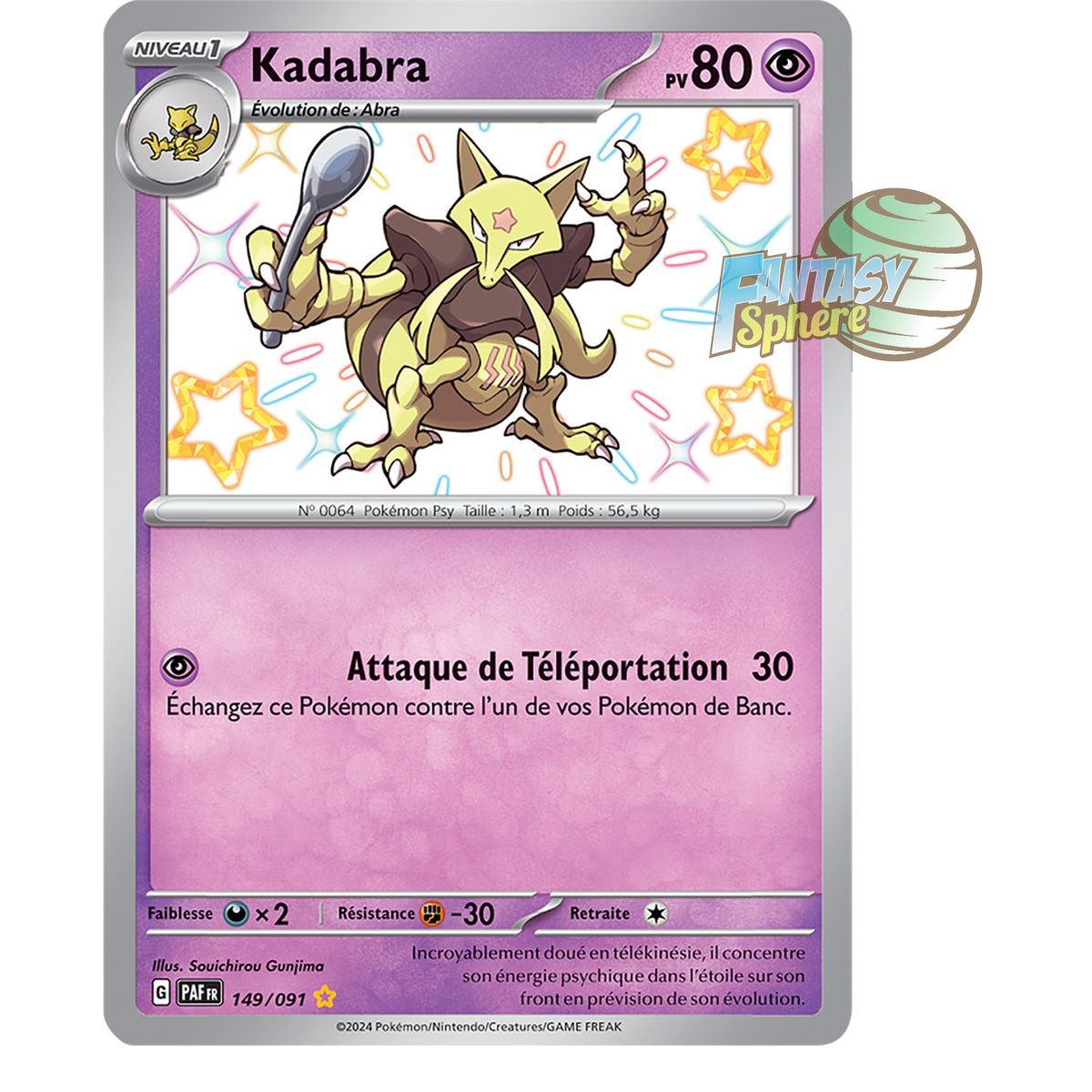 Kadabra - Shiny Rare 149/91 - Scarlet and Purple Paldea Destinies