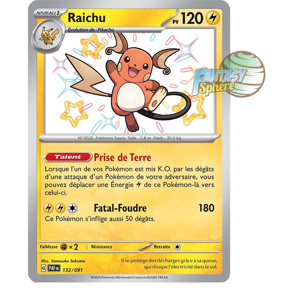 Item Raichu - Shiny Rare 132/91 - Scarlet and Violet Destinies of Paldea