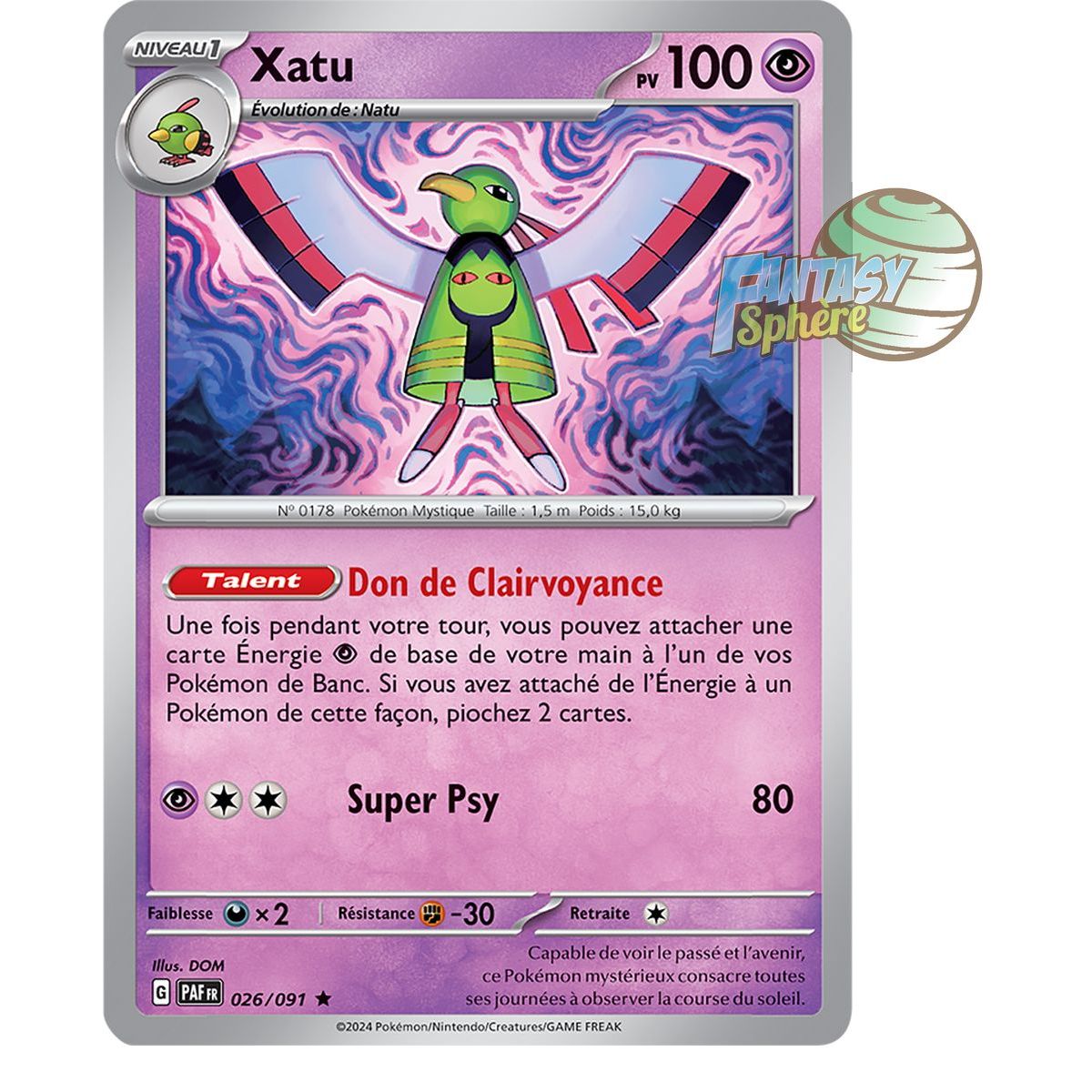 Xatu - Holo Rare 26/91 - Scarlet and Purple Paldea Destinies