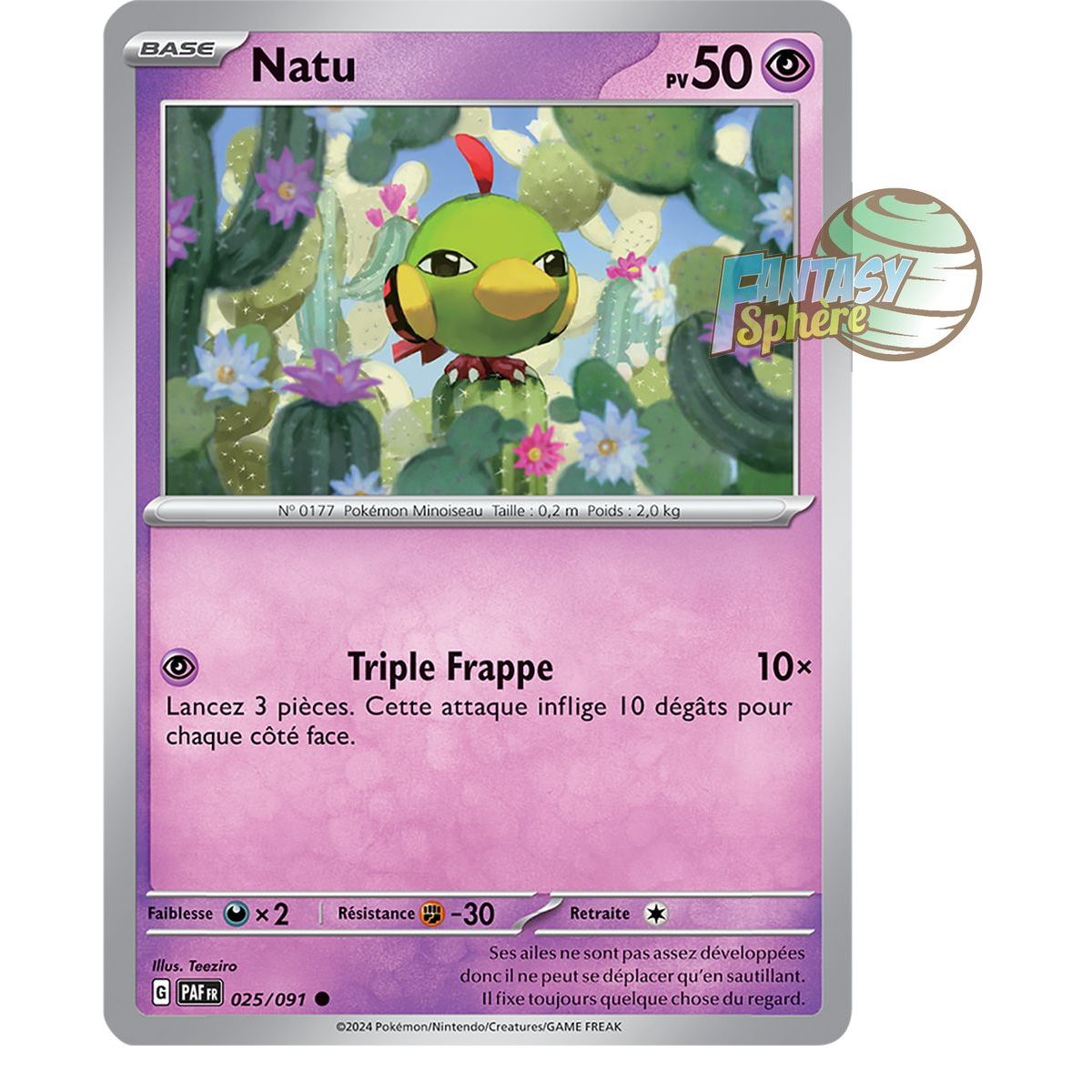 Natu - Reverse 25/91 - Scarlet and Violet Destinies of Paldea