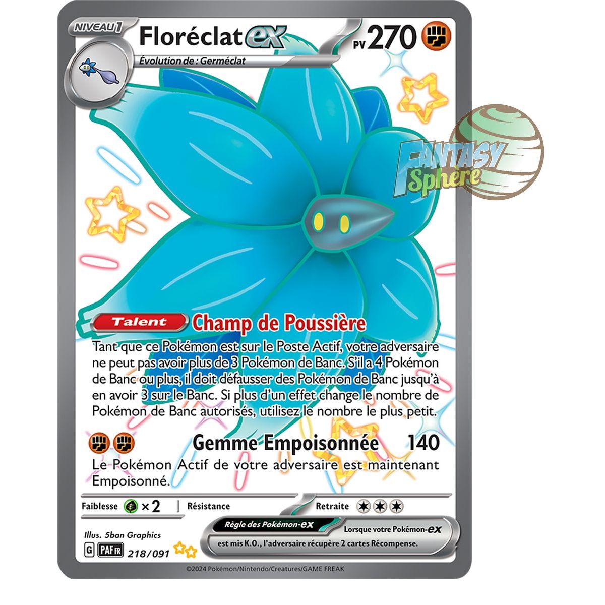 Item Floréclat EX - Shiny Ultra Rare 218/91 - Scarlet and Purple Paldea Destinies