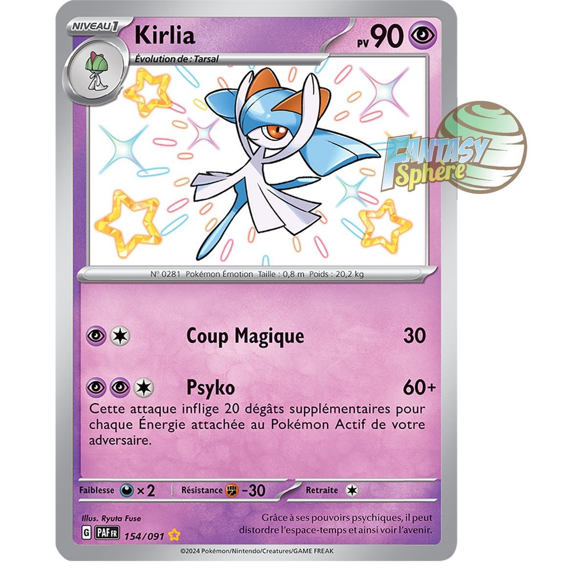 Kirlia - Shiny Rare 154/91 - Scarlet and Purple Paldea Destinies