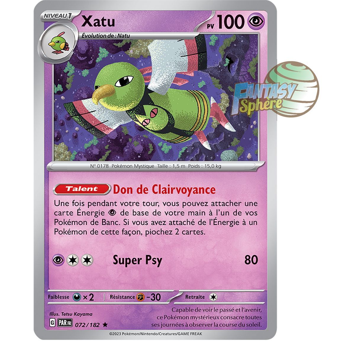 Xatu - Holo Rare 72/182 - Scarlet and Violet Paradox Rift