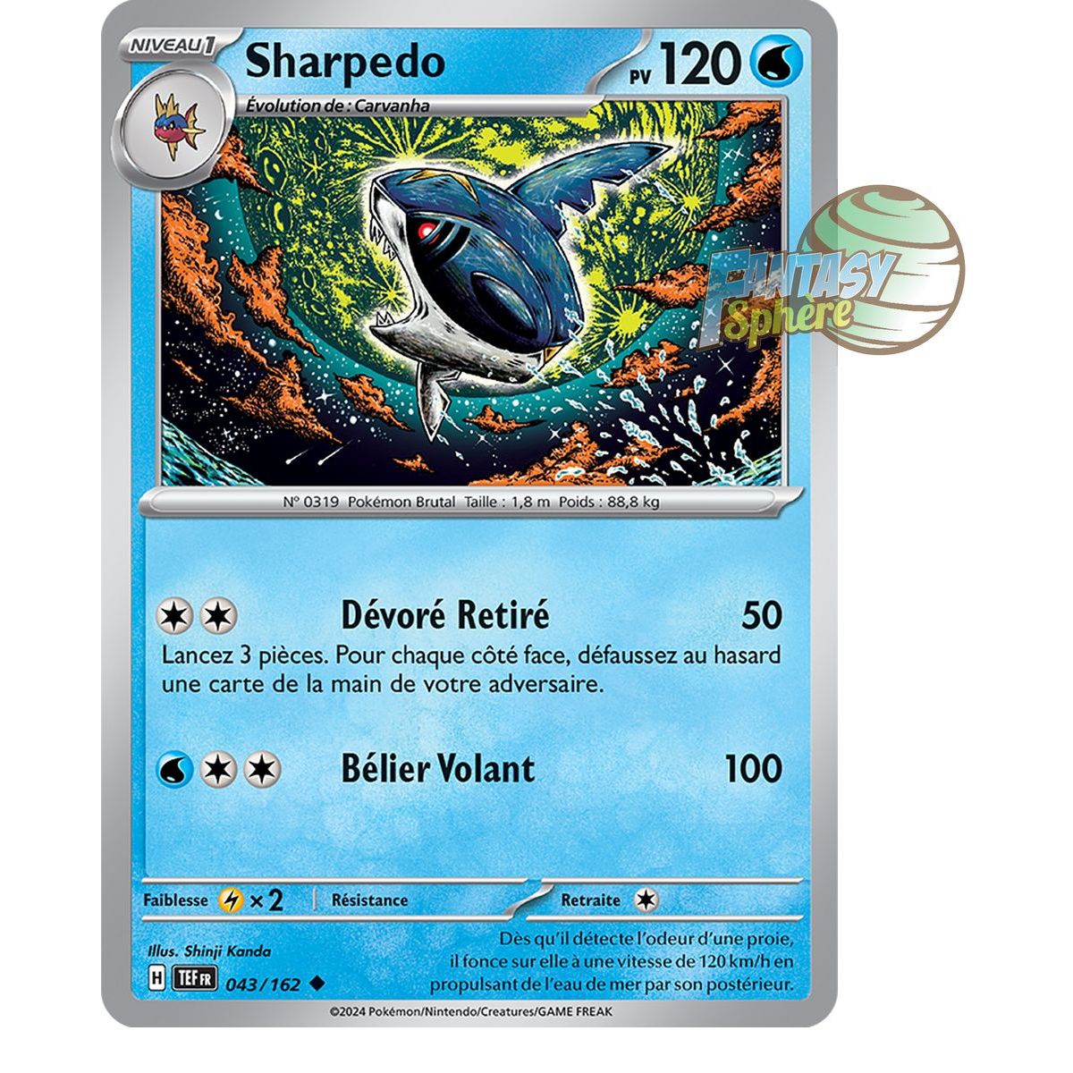 Sharpedo - Uncommon 43/162 - Scarlet and Violet Temporal Forces