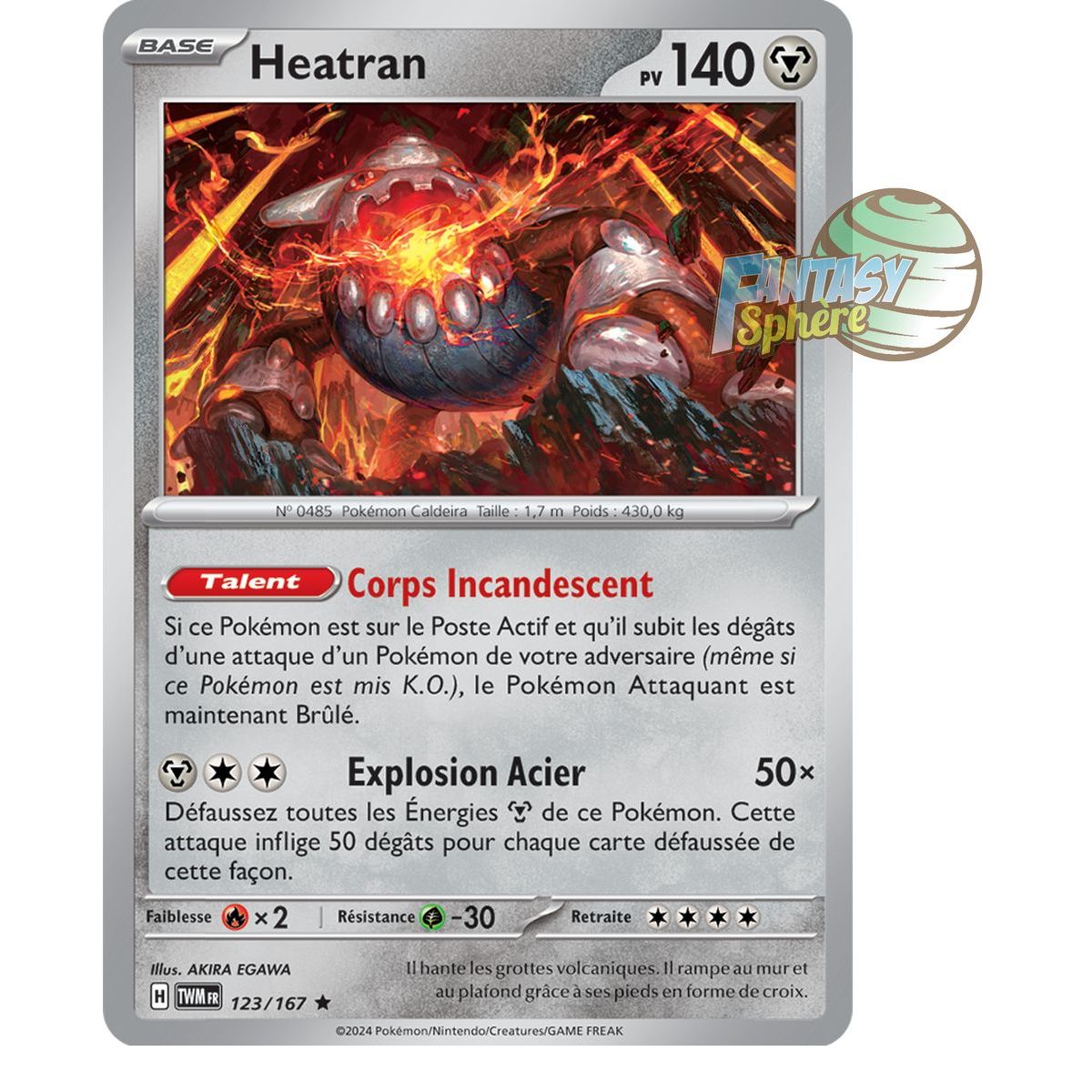 Item Heatran - Holo Rare 123/167 - Scarlet and Violet Twilight Masquerade