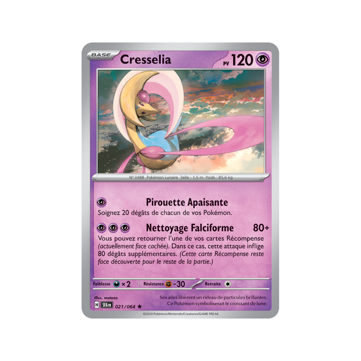 Cresselia - Holo Rare 21/64 - Scarlet and Purple Fable Nebula